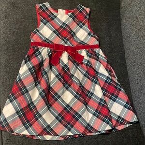 Red and Green Pleated Tiered Sleeveless Sundress